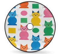 Housse de pneu de secours avec trou de caméra de recul - Housse de roue de secours imperméable et anti-poussière pour VUS, VR, camping-car, camions (chats colorés, 43,2 cm)