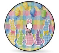 Housse de pneu de secours avec trou pour caméra de recul - Housse de roue de secours imperméable et anti-poussière pour VUS, VR, camping-car, camions (œufs de lapin colorés, 43,2 cm)