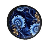 Housse de pneu de secours bleu classique en cuir PVC, anti-poussière et imperméable, pour Jeep de 86,4 cm, remorque, camion, VUS, diamètre 71,1 à 86,4 cm
