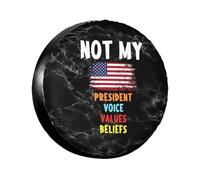 Housse De Pneu De Secours Ce n'est Pas Mon Président, Ce n'est Pas Ma Voix, Ce Ne sont Pas Mes Valeurs, Ce Ne sont Sacs De Stockage De Pneu Imprimé Auto Pneus Sacs, pour Camion, Voiture, 15in