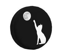 Housse De Pneu De Secours Chat Et Lune Universel Housse De Pneu Imprimé Portative Souple Étui Protecteur, pour De Nombreux Véhicules, SUV, Voiture Accessoire, 14in