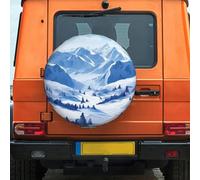 Housse de pneu de secours de 38,1 cm, résistante aux intempéries et à la poussière, beau paysage enneigé, protection de roue universelle pour camping-car, remorque, VUS, camion, camping-car