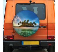 Housse de pneu de secours des îles d'outre-mer, 38,1 cm, résistante aux intempéries et à la poussière, ajustement universel pour camping-car, remorque, VUS, camion, camping-car