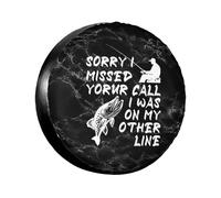 Housse De Pneu De Secours Désolé, Je Ne Peux Pas Parler, Je suis sur Mon Autre Ligne Couverture De Pneu Personnalisée Imprimé Auto Pneus Sacs, pour SUV, Voiture, Camping-Car, 14in