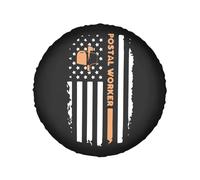 Housse De Pneu De Secours Drapeau des Postiers Universel Housse De Pneu Imprimé Portative Souple Étui Protecteur, pour Camion, De Nombreux Véhicules, SUV, 15in