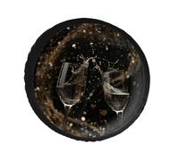 Housse de pneu de secours en cuir PVC pour 2 verres de champagne, housse de roue de secours anti-poussière et étanche pour pneu Jeep de 76,2 cm, camping-car, remorque, camion, VUS, diamètre 71,1 à