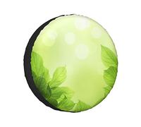 Housse de Pneu de Secours en hêtre Doux Vert Bokeh Fond Feuille écologie Croissance Jardin semis Protections de Roue résistant aux intempéries enjoliveurs universels pour remorque RV SUV Camion Camp