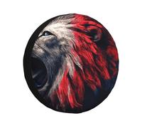 Housse de pneu de secours étanche à l'eau et à la poussière - Ajustement universel pour remorque, camping-car, SUV, camion, camping-car - Lion mâle avec sa bouche large ouverte et ses crocs - 35,6 cm