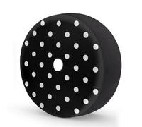 Housse de pneu de secours étanche à pois blancs et noirs avec trou de caméra de recul - Housse de pneu imperméable pour remorque, VUS, camion et de nombreux véhicules, 43,2 cm