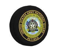 Housse De Pneu De Secours Garde Nationale des États-Unis À La Retraite Sacs De Stockage De Pneu Anti-Poussière Souple Étui Protecteur, pour De Nombreux Véhicules, Les Pneus, Camion, 15in