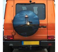 Housse de pneu de secours imperméable et anti-poussière - Coupe-vent - Protection de pneu phare à la tombée de la nuit - Taille universelle pour remorques, camping-cars, camions de 38,1 cm