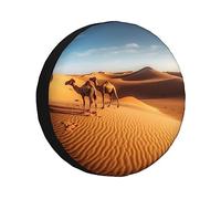 Housse de pneu de secours imprimée dunes de sable dans le désert du Sahara - Housses de protection imperméables et universelles pour remorque, camping-car, SUV