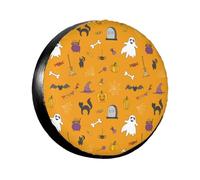 Housse de Pneu de Secours imprimée fantômes et Chats, Protection de Roue, imperméable et résistante au Soleil pour remorques, 16 Pouces