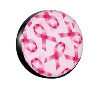 Housse de Pneu de Secours imprimée pour la Sensibilisation au Cancer du Sein, Protection de Roue, imperméable et résistante au Soleil, pour remorques, Ajustement Universel pour 15 Pouces