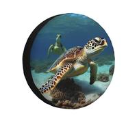 Housse de pneu de secours imprimée tortue de mer, résistante à la poussière, aux intempéries, protections de roue personnalisées, ajustement universel pour remorque, camping-car, SUV, camion,