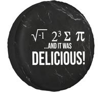 Housse De Pneu De Secours J'Ai Mangé Sum Pi Couverture De Pneu Imprimé Portative Souple Étui Protecteur, pour Remorque, SUV, Camion, 17in