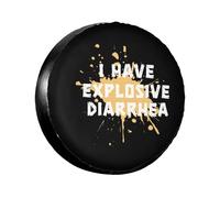 Housse De Pneu De Secours J'Ai Une Diarrhée Explosive Pneu De Rechange Coque Personnalisée Anti-Poussière Souple Étui Protecteur, pour Remorque, SUV, De Nombreux Véhicules, 17in