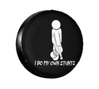 Housse De Pneu De Secours Je Fais Mes Propres Cascades Couverture De Pneu Imprimé Portative Souple Étui Protecteur, pour Remorque, SUV, De Nombreux Véhicules, 17in