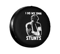 Housse De Pneu De Secours Je Fais Mes Propres Cascades Couverture De Pneu Imprimé Portative Souple Étui Protecteur, pour Camion, Remorque, De Nombreux Véhicules, 15in