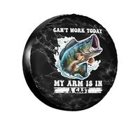 Housse De Pneu De Secours Je Ne Peux Pas Travailler Aujourd'hui, J'Ai Le Bras dans Le Plâtre Couverture De Pneu Portative Souple Étui Protecteur, pour Voiture Accessoire, SUV, Camping-Car, 17in