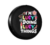 Housse De Pneu De Secours Je suis Lucy Et Je Fais des Trucs De Lucy Pneu De Rechange Coque Personnalisée Portative Souple Étui Protecteur, pour Voiture Accessoire, SUV, Les Pneus, 17in