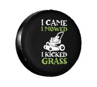 Housse De Pneu De Secours Je suis Venu, J'Ai Tondu, J'Ai Donné des Coups De Pied dans l'herbe Universel Housse De Pneu Imprimé Auto Pneus Sacs, pour Remorque, Camping-Car, Les Pneus, 17in