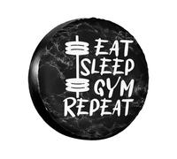 Housse De Pneu De Secours Manger, Dormir, Faire De La Gym, Recommencer Couverture De Pneu Personnalisée Anti-Poussière Couvre-Roues, pour Camping-Car, Camion, Les Pneus, 15in