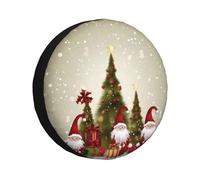 Housse de pneu de secours Merry Christmas - Étanche à la poussière - Protections de roue de voiture portables pour camping-car, VUS, camion, remorque - 43,2 cm
