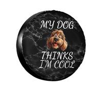 Housse De Pneu De Secours Mon Chien Pense Que Je suis Cool Goldendoodle Couverture De Pneu Imprimé Personnalisée Auto Pneus Sacs, pour SUV, De Nombreux Véhicules, Voiture Accessoire, 14in