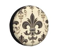 Housse de pneu de secours motif fleur de lys et bras de chevalier - Protection contre le soleil - Ajustement universel - Pour camping-car, camion, camping-car, remorques