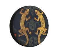 Housse de pneu de secours motif lézards gecko - Protection contre le soleil - Ajustement universel - Pour camping-car, camion, camping-car, remorques