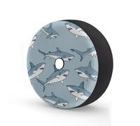 Housse de pneu de secours Ocean Sharks avec trou de caméra de recul et animaux marins, housse de pneu étanche pour remorque, VUS, camion et de nombreux véhicules, 35,6 cm