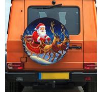 Housse de pneu de secours Père Noël sur traîneau de 43,2 cm, résistante aux intempéries et à la poussière, ajustement universel pour camping-car, remorque, VUS, camion, camping-car