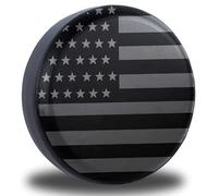 Housse de Pneu de Secours, Protections de Roue universelles résistantes aux intempéries avec Drapeau américain Gris, Housses de Pneu de Secours pour Camping-Car, SUV, Camion 35,6 cm