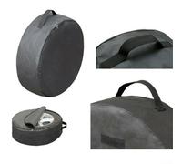 Housse de pneu de secours, sac de rangement de roue Oxford 600D avec sangle réglable et poignée, housse de protection de pneu noire pour SUV, camionnette, voiture, véhicule utilitaire, 62,8 x 20,6 cm