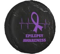 Housse De Pneu De Secours Sensibilisation À L'Épilepsie Universel Housse De Pneu Personnalisée Anti-Poussière Auto Pneus Sacs, pour Remorque, Les Pneus, Camping-Car, 17in