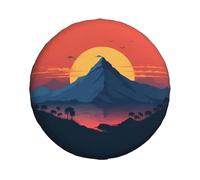 Housse de pneu de secours Sunset and Mountain Top pour remorque de camping-car, imperméable et anti-poussière - Ajustement universel pour SUV, camion, remorque de voyage, 38,1 cm