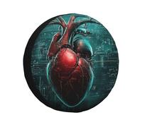 Housse de pneu de secours technologique Hear - Étanche et anti-poussière - Ajustement universel pour remorque, camping-car, SUV, camion, camping-car - 38,1 cm