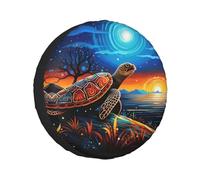 Housse de pneu de secours The Giant Star River Turtle - Protections de roue résistantes aux intempéries - Ajustement universel pour remorques, camping-car, pneu de 35,6 cm
