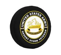 Housse De Pneu De Secours Vétéran De L'Opération Tempête du Désert du 8E Régiment De Cavalerie Sacs De Stockage De Pneu Anti-Poussière Souple Étui Protecteur, pour Camion, Les Pneus, 16in