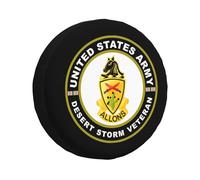 Housse De Pneu De Secours Vétéran du 11E Régiment De Cavalerie Blindée Américaine Desert Storm Pneu De Rechange Coque Anti-Poussière Auto Pneus Sacs, pour SUV, Camping-Car, Voiture, 16in