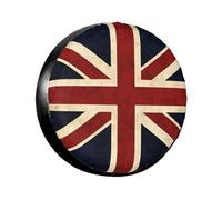 Housse de pneu de secours vintage Union Jack avec drapeau britannique, protection de roue anti-poussière pour remorque, camping-car, sable et de nombreux véhicules, 35,6 cm
