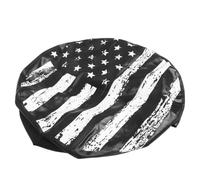 Housse de Pneu de Secours Voiture PVC Drapeau Américain Noir