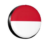 Housse de pneu Drapeau de Monaco 35,6 à 43,2 cm de diamètre pour remorque, voiture, camion, PVC, étanche, protection anti-poussière