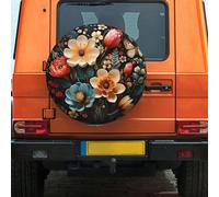 Housse De Pneu Florals Pattern Couverture De Pneu Universelles Housses De Protection pour Pneus Durable Protection pour Caravanes Camping-Car Véhicule 15 inch