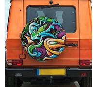 Housse De Pneu Graffitied Drawing Art Couverture De Pneu Universelles Protections De Pneus De Roue Voiture Protection pour Camping-Car SUV Remorque 17 inch
