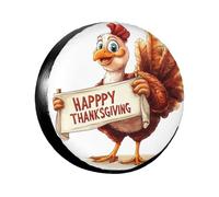 Housse De Pneu Happy Thanksgiving Turkeys Protections De Pneus De Roue Étanche Protection Voiture Couverture De Pneu pour Véhicule Camping-Car SUV 15 inch