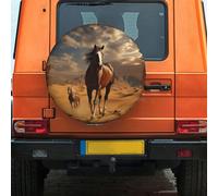 Housse De Pneu Horse in Desert Couverture De Pneu Universelles Housse De Roue De Secours Durable Housses De Protection pour Pneus pour Caravanes Véhicule Camping-Car 15 inch