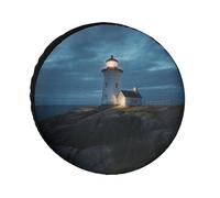Housse De Pneu Lighthouse At Night Couverture De Pneu Durable Protection Voiture Housse De Roue De Secours pour Caravanes Remorque Camping-Car 17 inch