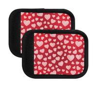 Housse de poignée de bagage à motif cœurs roses pour valise, bagage à main, sacs à dos, 15 x 10,9 cm, Cœurs roses Valentine, Set of 2